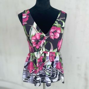 Clover Canyon floral Printed V-Neck peplum Top
Size S